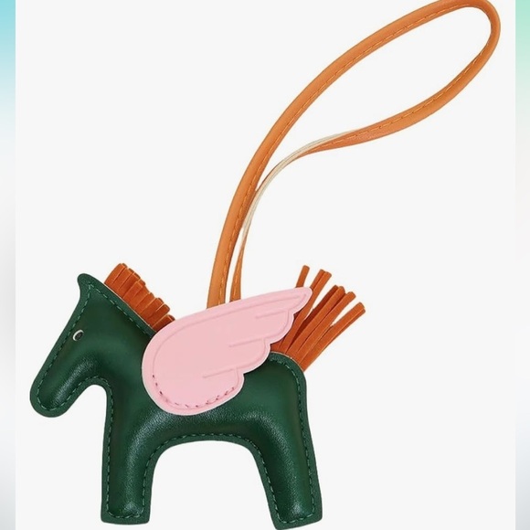 Hunter Green Horse Pegasus pony Bag Charm designer look luxury style for your b… - Picture 1 of 1